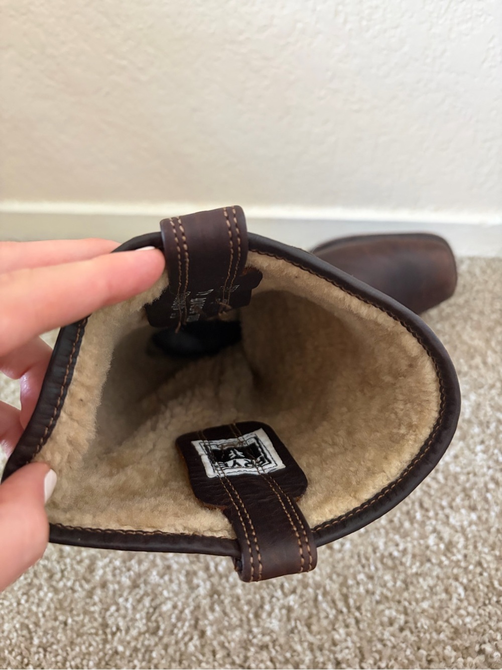 Frye Western Brown Suede and Leather Mid-Calf Boot - Picture 3 of 7